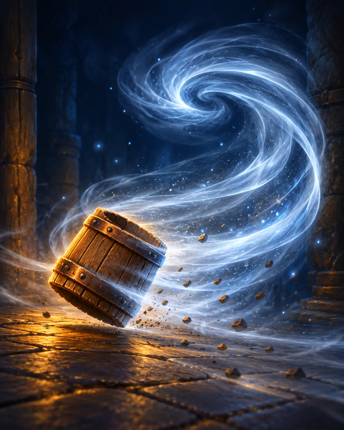 Fantasy illustration of the Gust of Wind spell