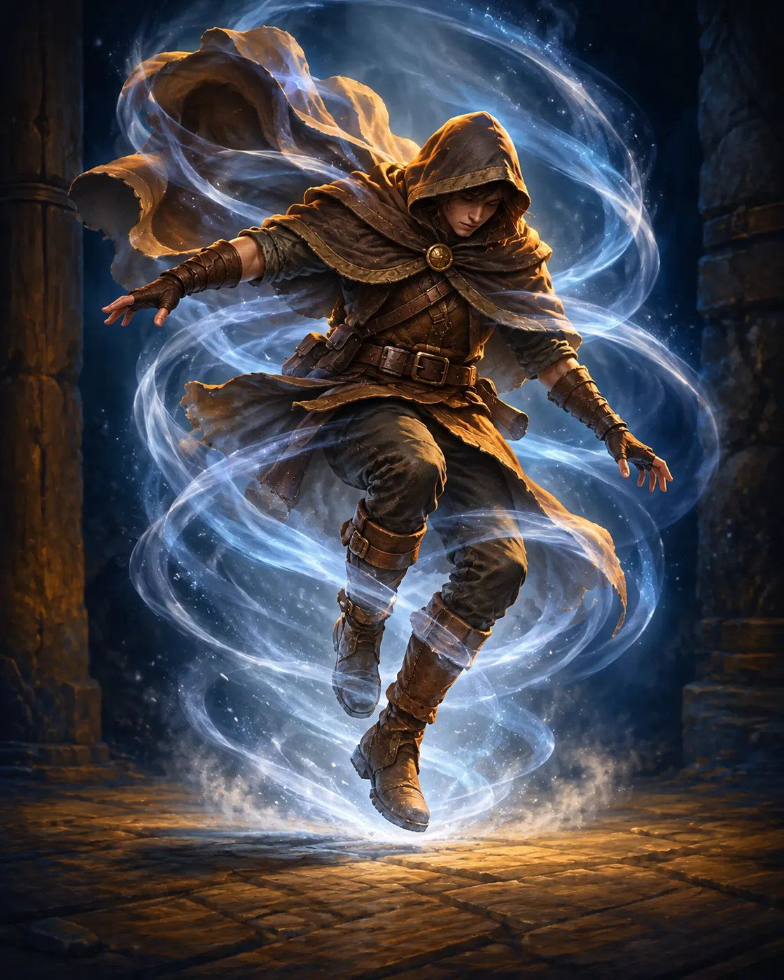 Fantasy illustration of the Feather Fall spell