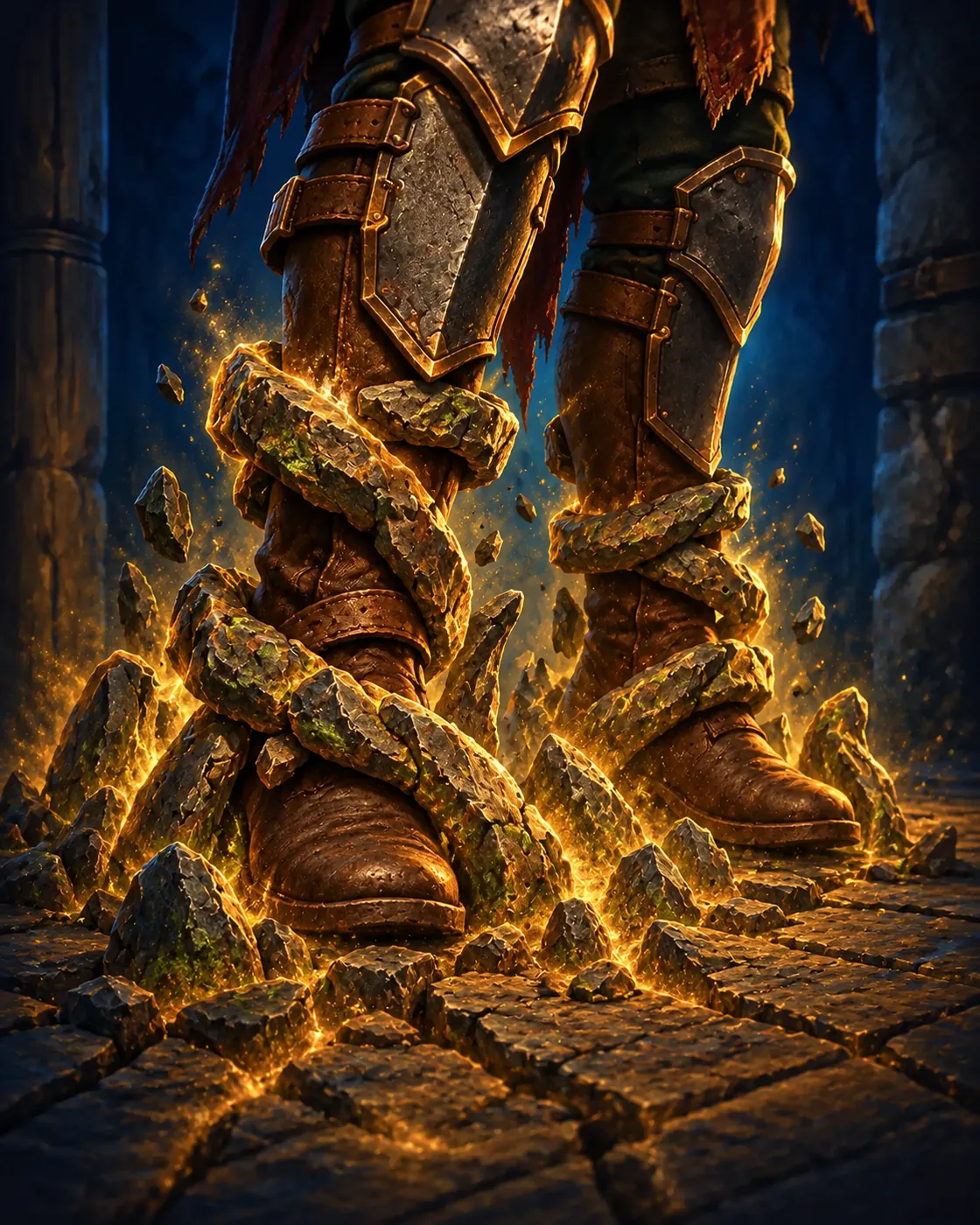 Fantasy illustration of the Stone Shackles spell