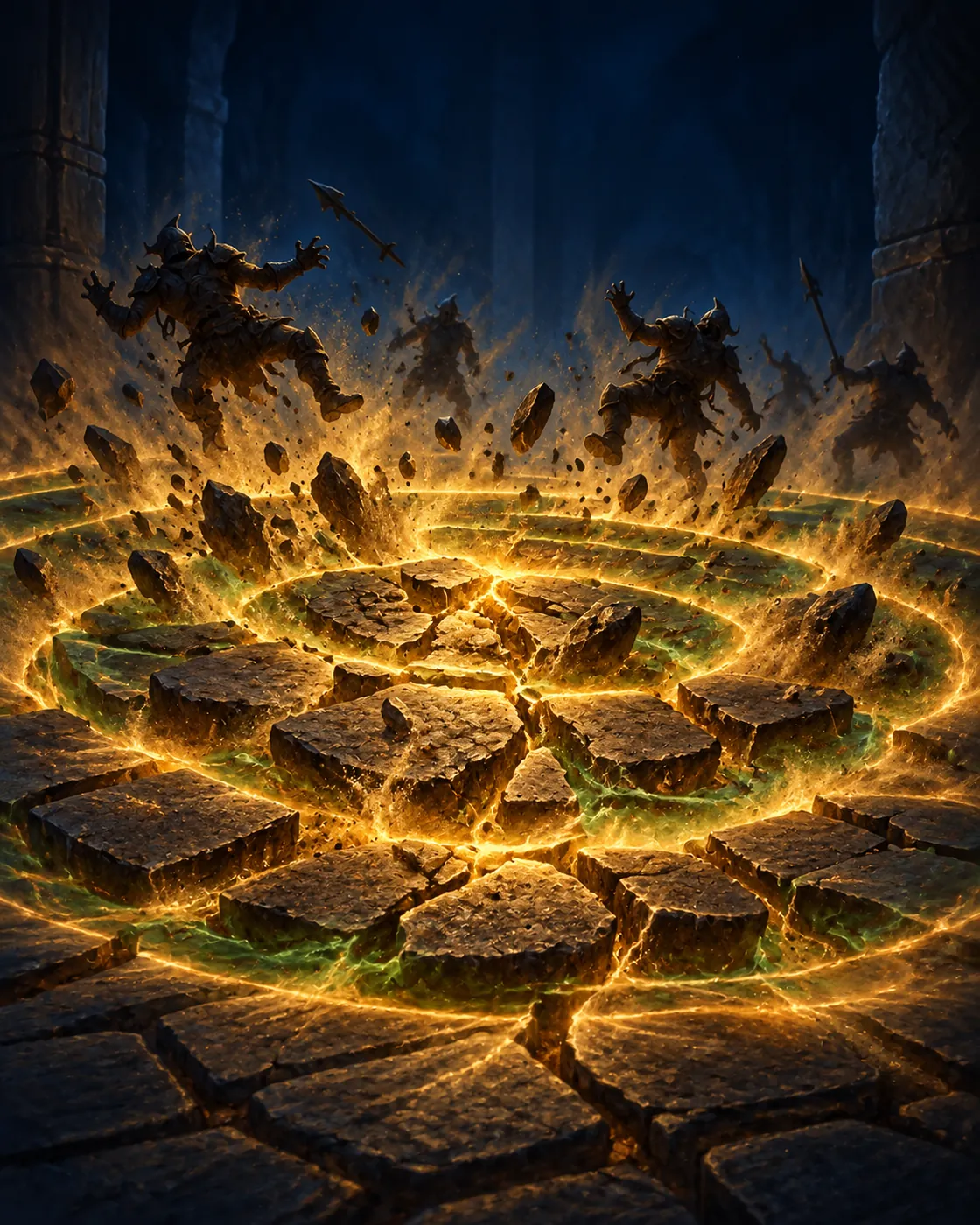Fantasy illustration of the Earthquake spell
