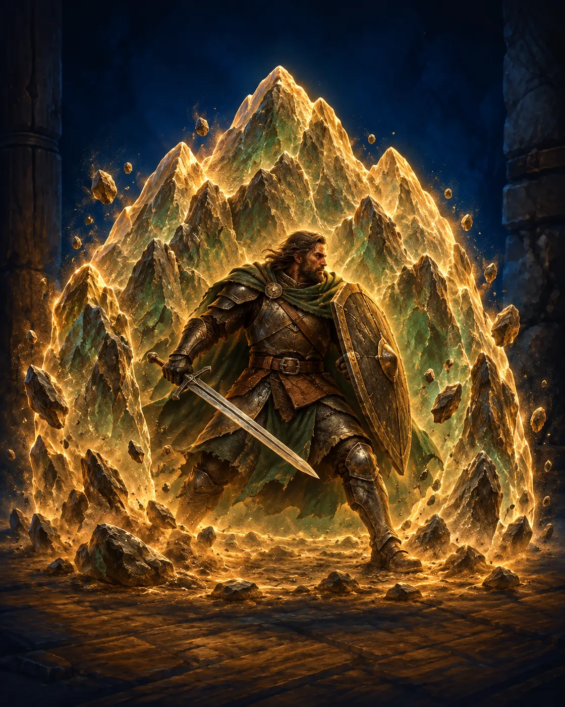 Fantasy illustration of the Mountain's Fortitude spell