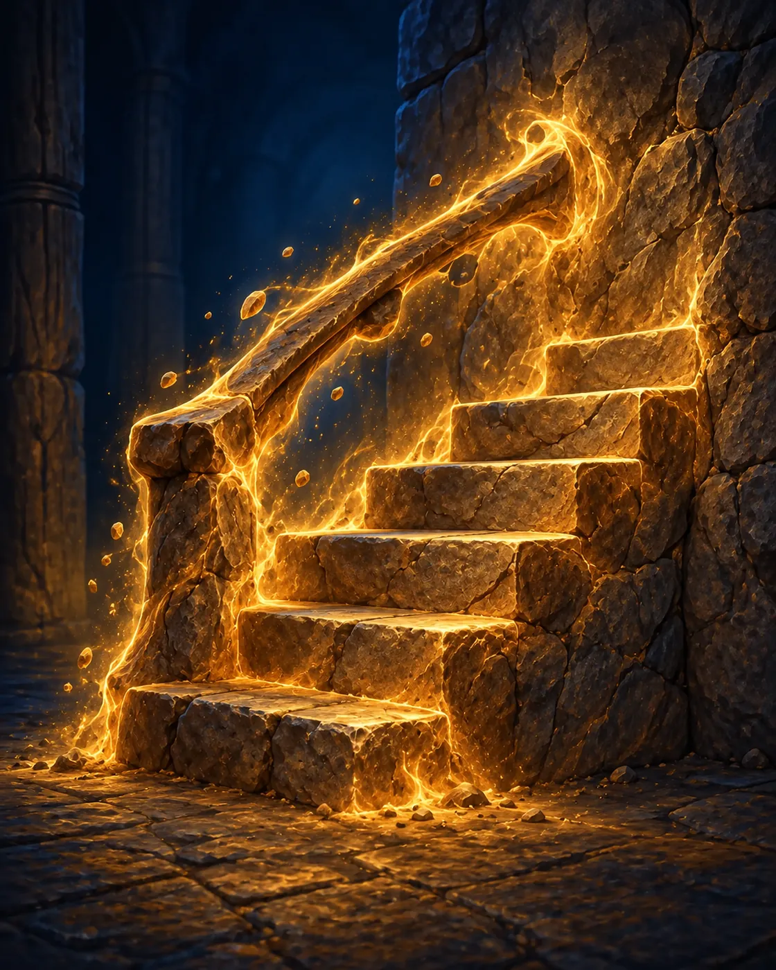 Fantasy illustration of the Shape Stone spell
