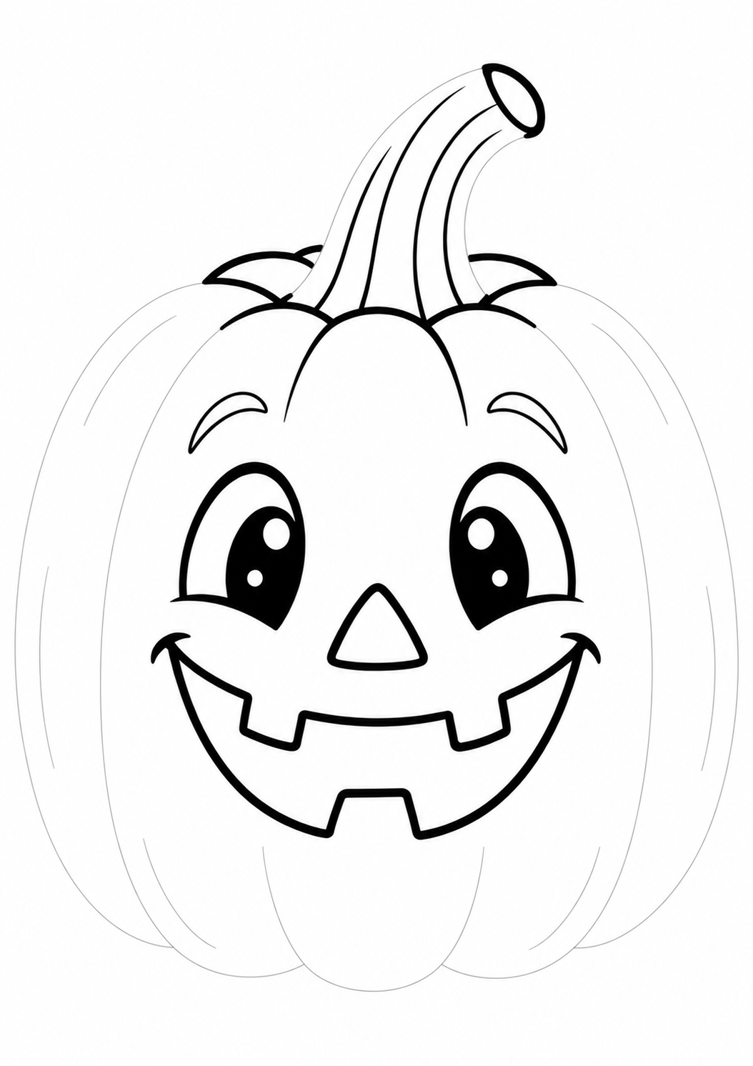 Halloween Pumpkin: LV1 tracing worksheet with thin gray guide lines for ages 3–4, free to print on A4 paper.