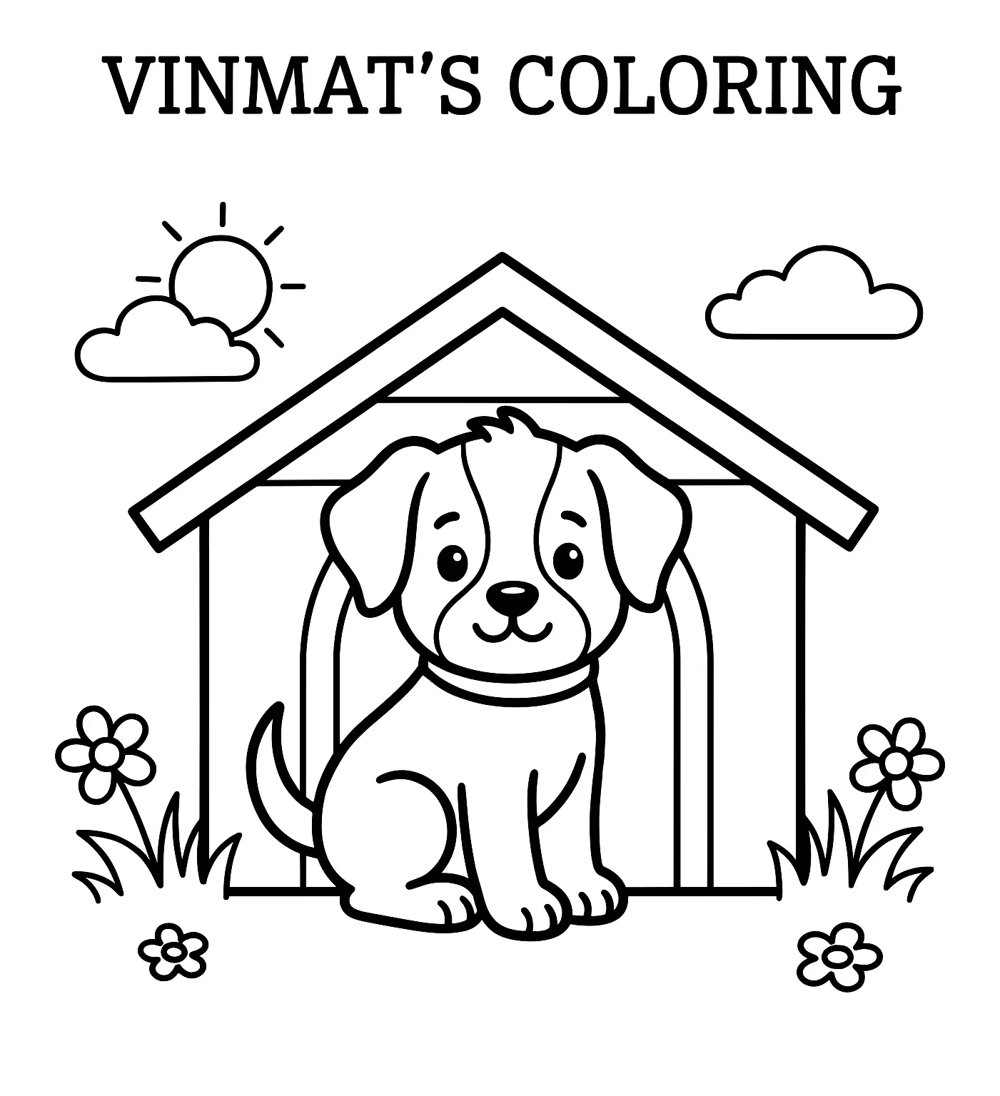 Dog in Front of the Doghouse