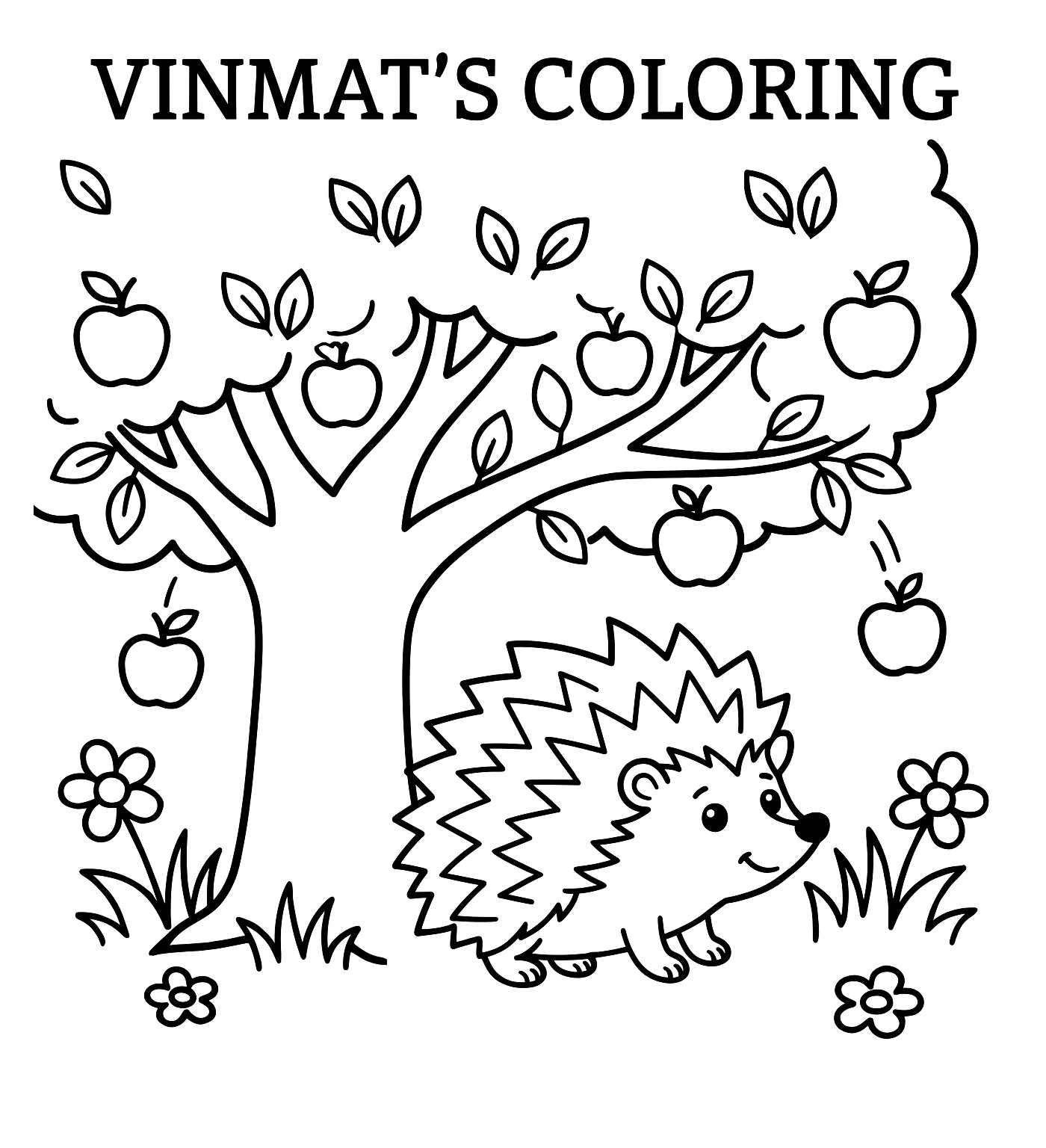 Hedgehog Under an Apple Tree