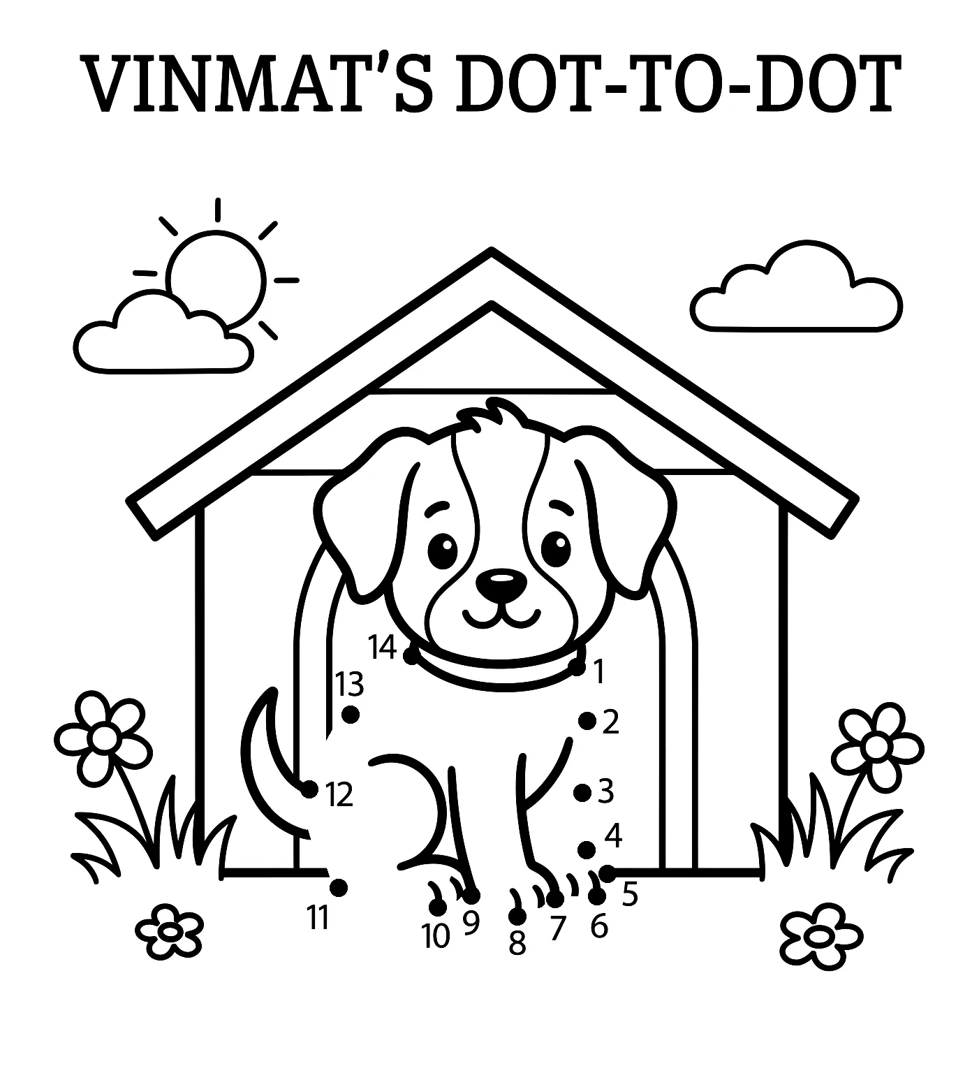 Dog in Front of the Doghouse
