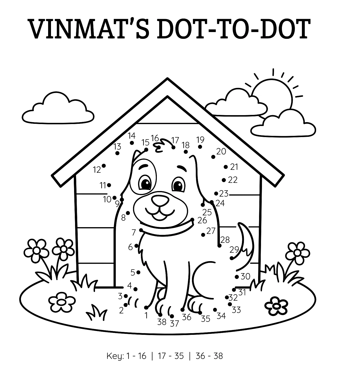 Dog in Front of the Doghouse