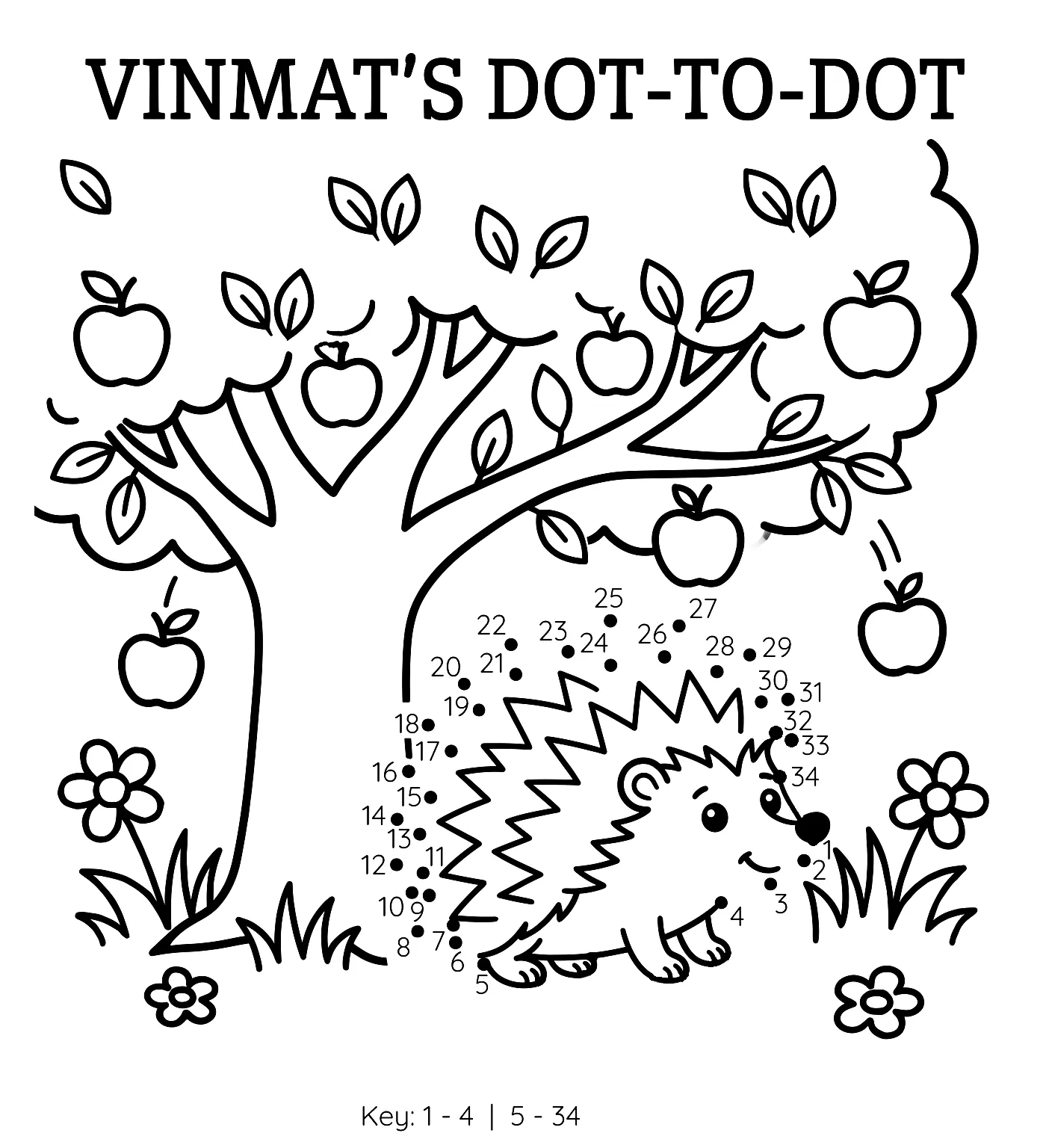 Hedgehog Under an Apple Tree